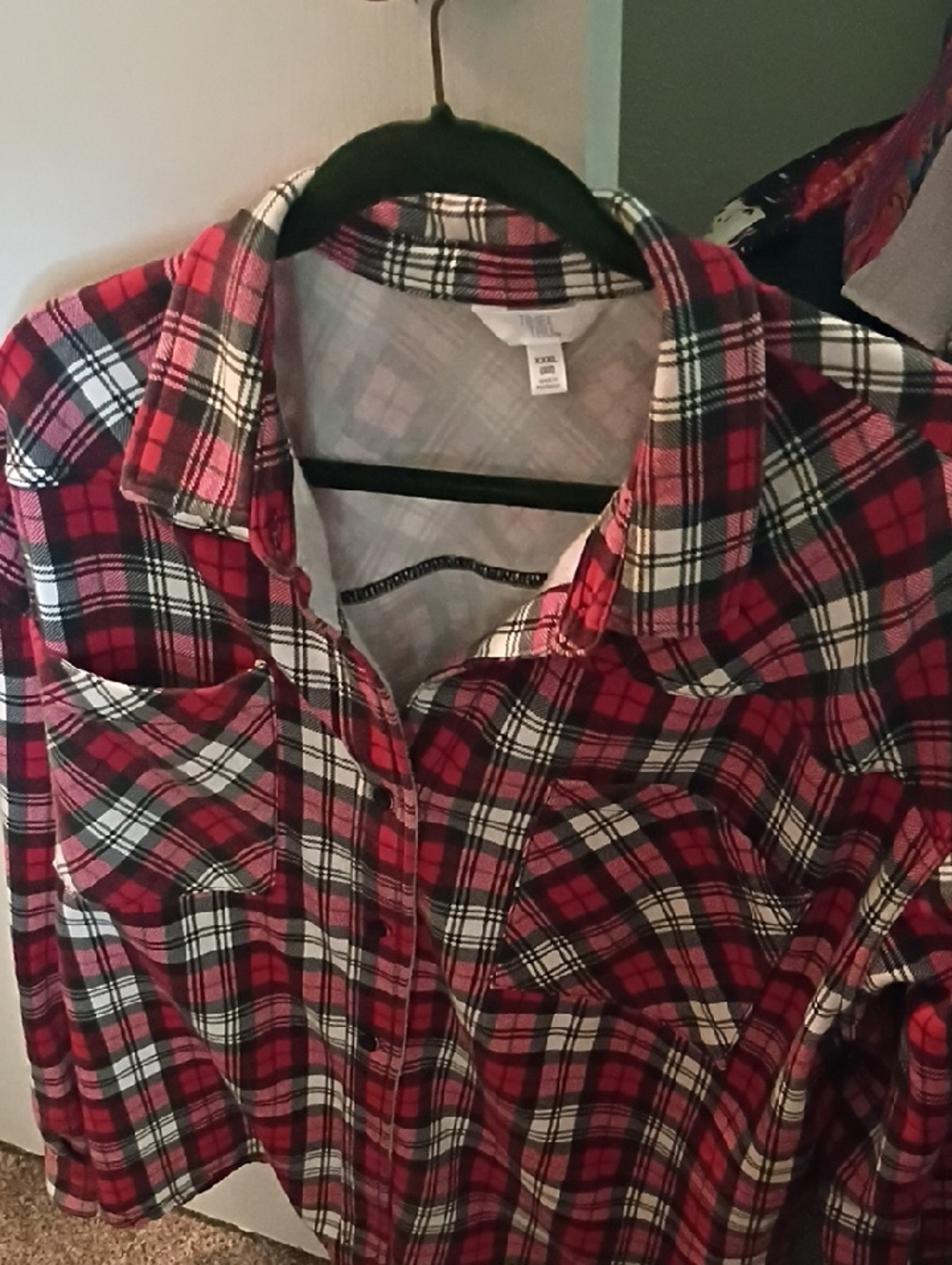 Men's Red Plaid Button-Up Shirt